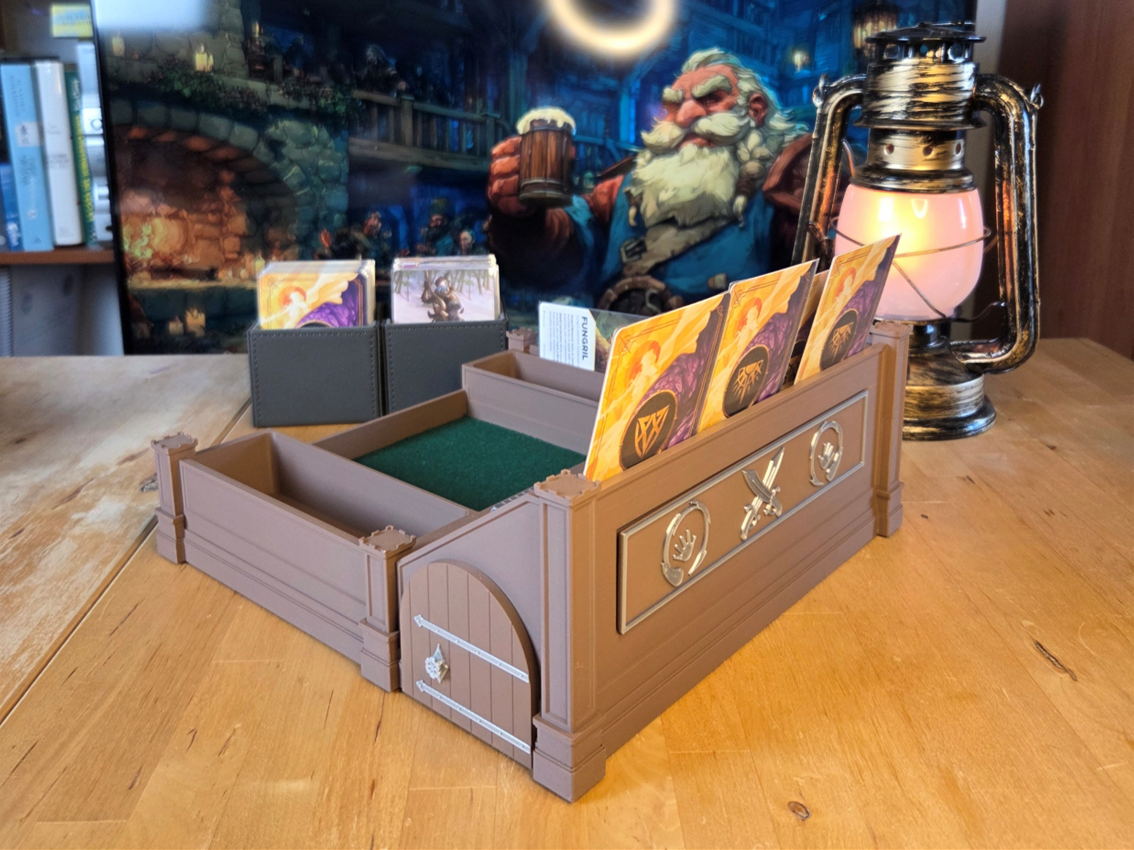 Daggerheart™ Compatible Custom Player Tracker Board – 3D Printed Station for TTRPG with Dice Tray, Token Slots, Card Holder & Storage