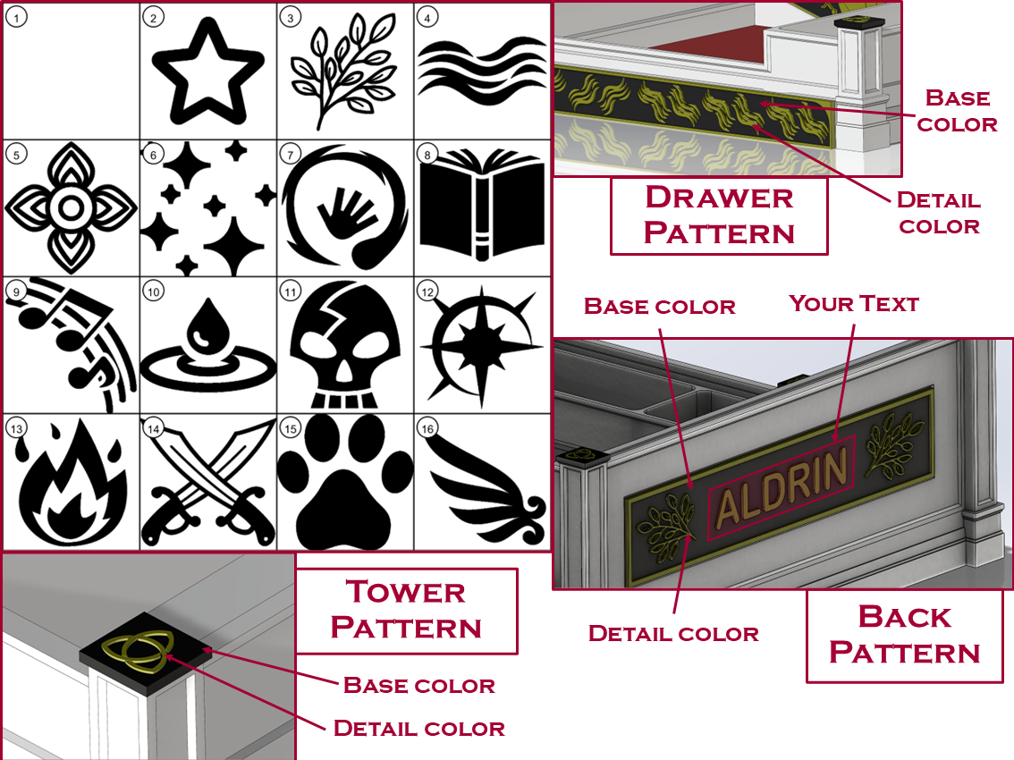 Daggerheart™ Compatible Custom Player Tracker Board – 3D Printed Station for TTRPG with Dice Tray, Token Slots, Card Holder & Storage