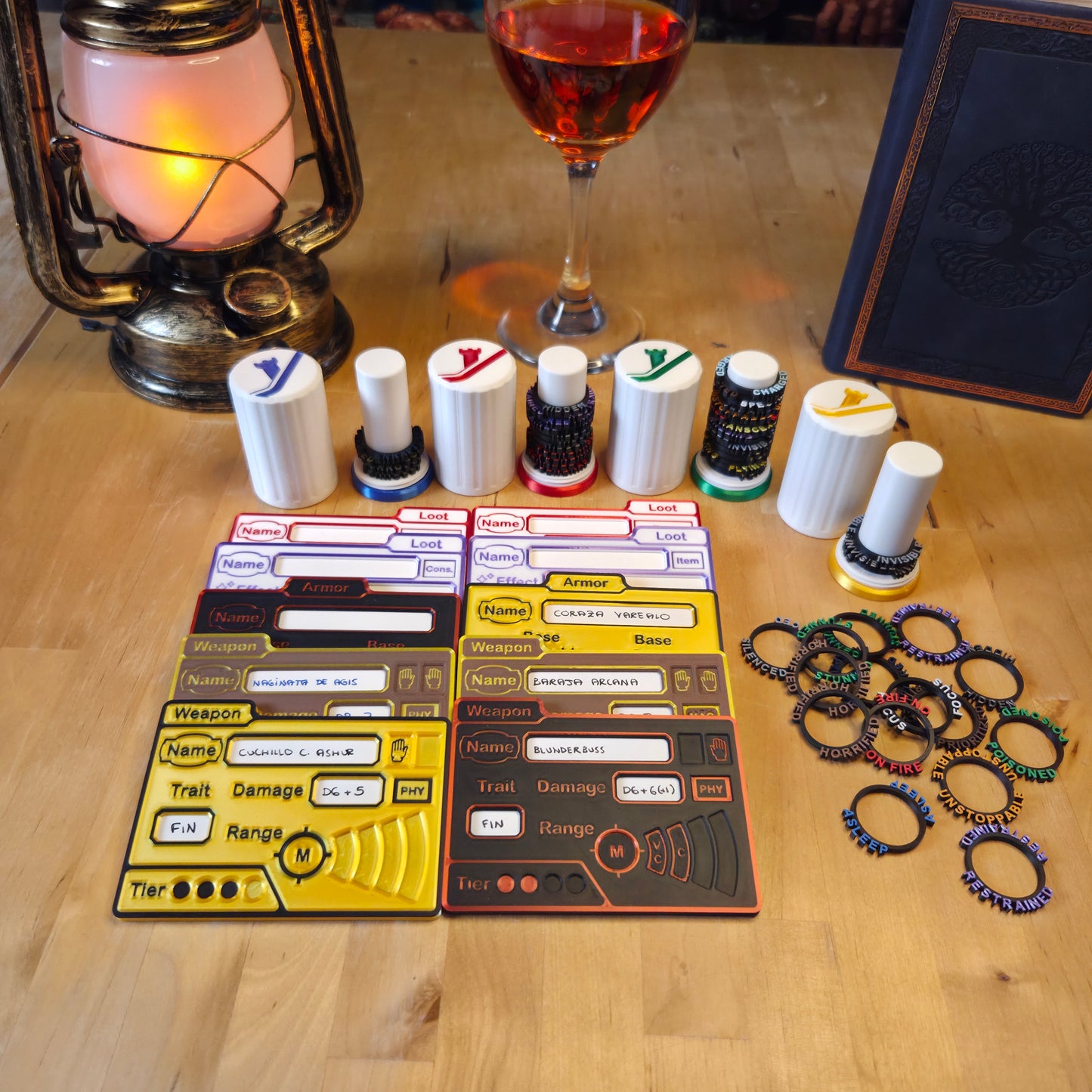 Daggerheart™ Compatible Accessory Bundles | Tracker Board, Condition Rings, Item Cards, Hexagonal Displays