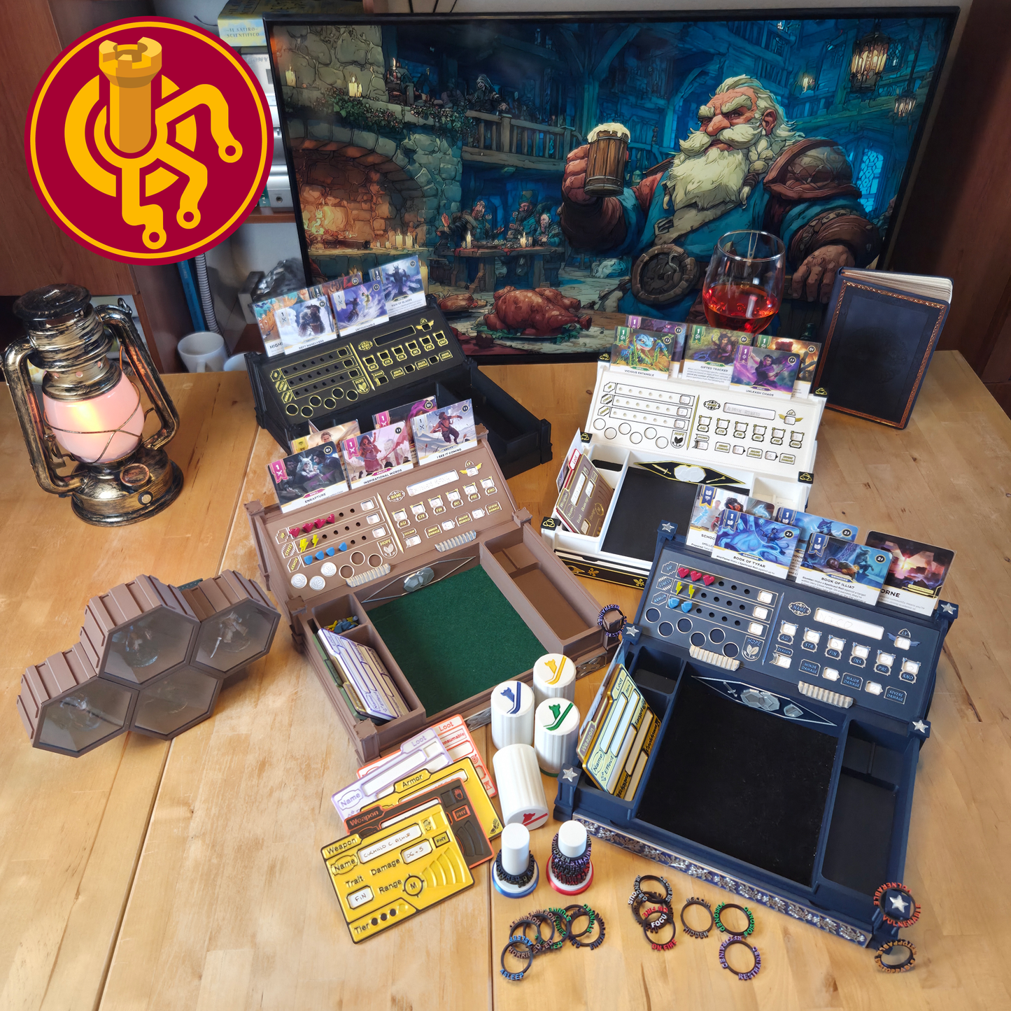 Daggerheart™ Compatible Accessory Bundles | Tracker Board, Condition Rings, Item Cards, Hexagonal Displays