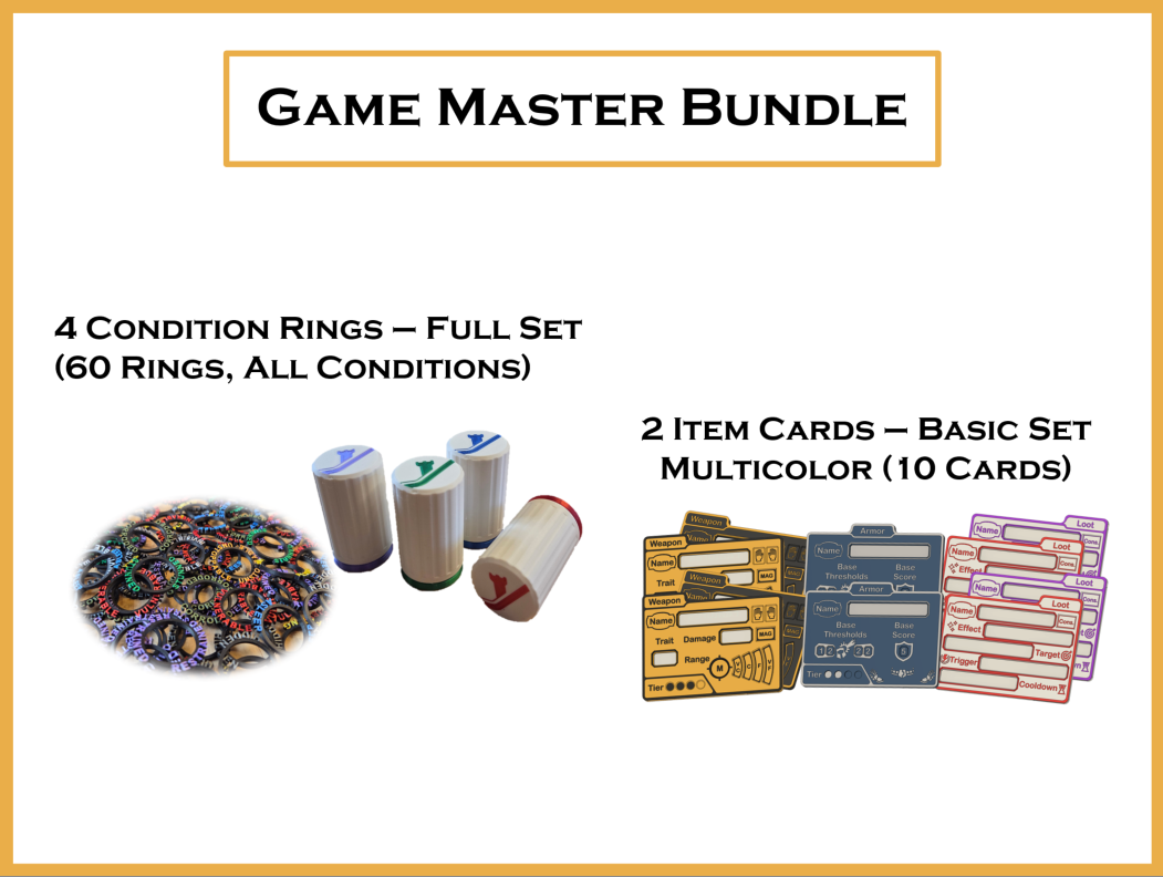 Daggerheart™ Compatible Accessory Bundles | Tracker Board, Condition Rings, Item Cards, Hexagonal Displays