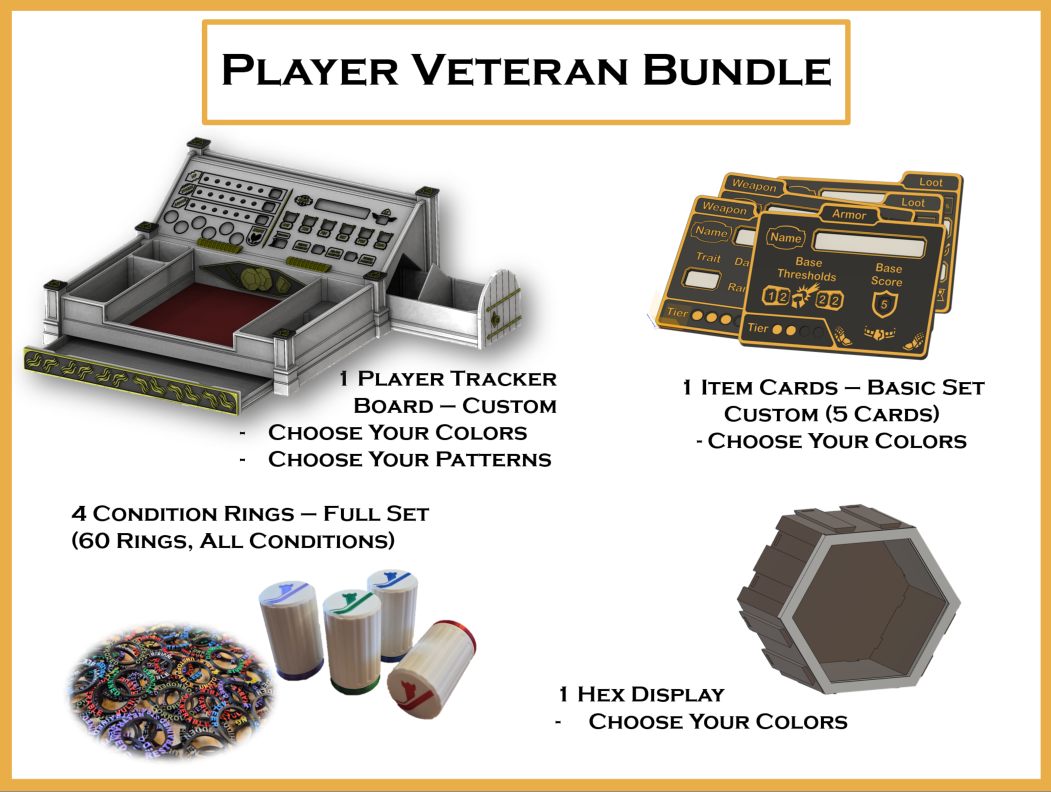 Daggerheart™ Compatible Accessory Bundles | Tracker Board, Condition Rings, Item Cards, Hexagonal Displays